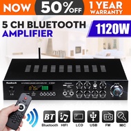 220V 1120W 4 ohm 5CH 4.0 Bluetooth Stereo AV Surround Amplifier+RC karaoke Cinema