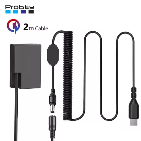 USB-C PD Power Cord to ACK E18 Dummy Battery DR-E18 DC Coupler LP-E17 Dummy Battery for Canon EOS Re