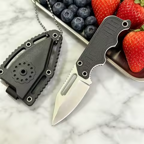 Mini Pocket Fixed Blade Knife 5Cr15MoV Blade with Sheath Multi-functional Practical Outdoor Cutting 