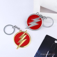 The Flash Movie Merchandise Keychain Double Link Lightning Logo Bat Metal Car Keychain Ring Pendant 