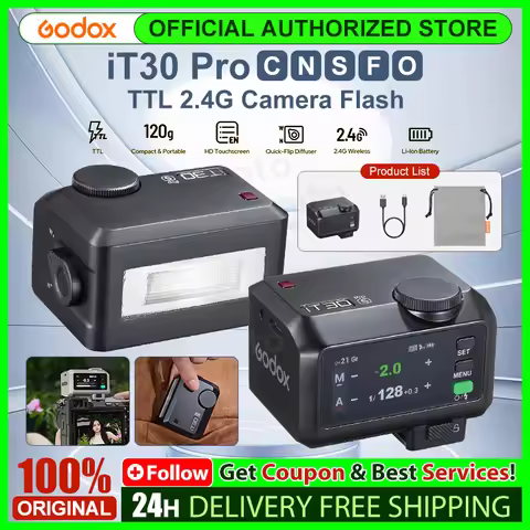 Godox iT30Pro iT30 Pro C/N/S/F/O 2.8" Touchscreen Pocket Flash TTL Auto-Exposure 2.4G Wireless on Ca