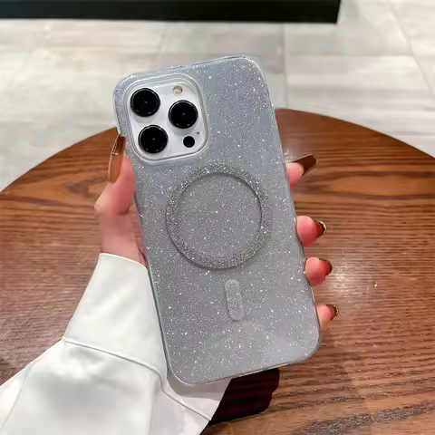 Bling Glitter Magnetic Macsafe Soft Case for Magsafe IPhone 15 14 13 12 11 Pro Max Plus Mini IPhone1