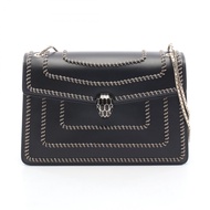 【二手】BVLGARI(Bulgari) Serpenti Forever 黑色皮革鏈條肩背包，女士款