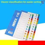 A4 File Dividers Notebook Subject Divider 12pcs Pages Binder Separators Notebooks School Supplies
