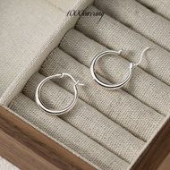 1000earring 925 Sterling Silver Classic Large Hoop Earrings - Silver