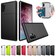 Samsung Note 9 8 Note 10 Plus Case Slide Armor Card Slots Hard Back Cover