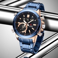 DISKON   Dziner Jam tangan Pria Dziner 8333  Rantai Stainless Steel Double TIme Water Resistant 3 AT