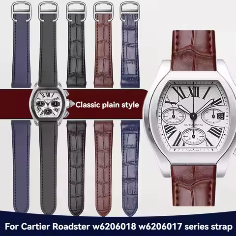 15mm 19mm 20mm Watchband for Cartier Roadster w6206018 w6206017 Quick Release Lea-ther Canvas Men Wo
