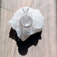 【曲水辰手作】白水晶球金屬線編織吊墜