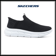 Skechers_สเก็ตเชอร์ส รองเท้าผู้ชาย รองเท้าผ้าใบ Men Slip-Ins Sport D'Lux Walker Orford walking Shoes - 232455-BBK - Air-Cooled Memory Foam, Stretch Fit