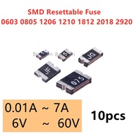 10Pcs PPTC PolySwitch Self-Recovery Fuse 0603 0805 1206 1210 1812 2018 2920 1A 2A Automatic recovery