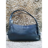 Blue Grey leather Baguette Bag