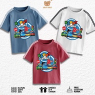 Jolly Kids Tops T-shirts for Girls and Boys Ages 1-9 Years, 4 BUS Stripes, Birthday
