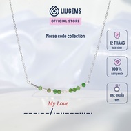 Liugems 925 Silver Necklace for Women Morse Code Mixed Natural Stone Feng Shui Unique Meaning DC20