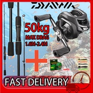 DAIWA Casting Set Murah Pancing Set Reel bc Corbon Rod Casting Mesin Casting Joran Pancing Set