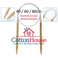 Carbonized Bamboo CN 40cm 60cm 80cm 2.0mm - 9.0mm Circular Knitting Needles Single Size Jarum Kait