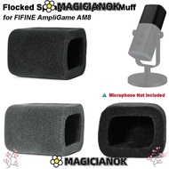 MAGICIANOK 1pcs Mic Windscreen Cover, Noise Reduction Flocked Sponge Foam Microphone Muff, Replaceme