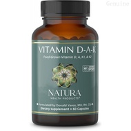 Natura Health Products D-A-K ADK itamin D3 5000 IU K2 K1 & A 60 Capsules TL6U