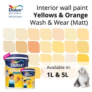 Dulux Interior Wall Paint - Yellows &amp; Orange (Washable / KidProof / Anti-Viral) (Wash &amp; Wear Matt) - 1L