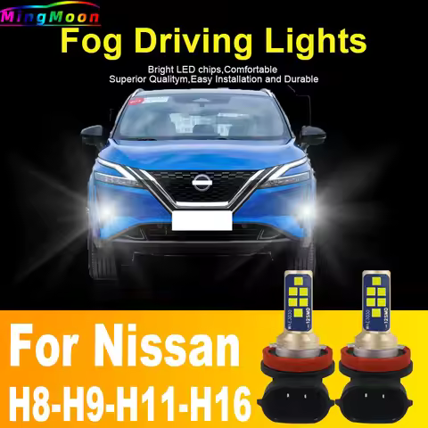 2x H11 H8 Led Fog Light Headlight Canbus H16 H9 Car Bulb Driving Running Lamp 12v 55w For Nissan Qas