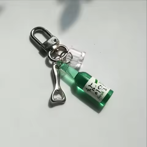 Korean Soju shot glass bottle opener keychain drink bottle funny