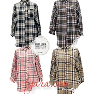Kemeja Petak Bigsize Flannel Blouse Plussize Woman Flannel Shirt