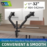 Kaloc DS90-2 32 " Dual Monitor Arm Desk Mount Articulating Height Adjustable Gas Spring Multi Way St