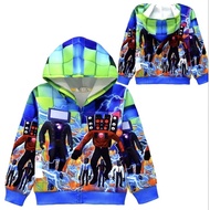 4-9Y Skibidi Toilet Man Jacket with Hood For Kids Boys Titan TV Man Speaker Man Big Speaker Camera