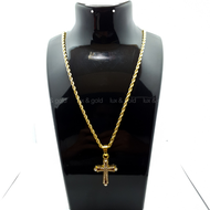 CRYSTAL CROSS NECKLACE for men and women 18K Bangkok Gold Plated Crystal Cross Necklace High Quality
