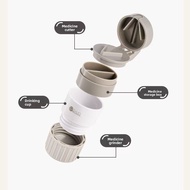 Portable Pill Cutter Multifunctional Pill Grinder Compartment Pill Box Pill Cutter with Water Cup 4-