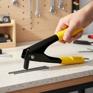 Manual Rivet Gun Set with 4 Interchangeable Nozzles and Free Rivet Nails, Heavy-duty Metal Tool for 