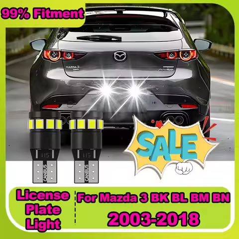 2PCS T10 W5W Canbus LED License Plate Light 12V 6000K For Mazda 3 BK BL BM BN 2003-2018 2012 2013 20