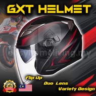 100%ORIGINAL 2024 Helmet Motor Double Visor Open Face Stylish dual lens Motosikal Bike Topi Keledar Jager GXT Moto