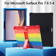 For Microsoft Surface Pro 7, Pro 6, Pro 5 2017, Pro 4 Tablet Case Shockproof Airbags Soft Silicone justable Stand Cover