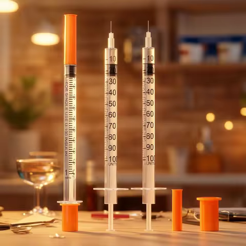 20Pack 1ml/1cc 30G 13mm Disposable insulin Syringe With Needle Orange Cap Sterilized individually pa