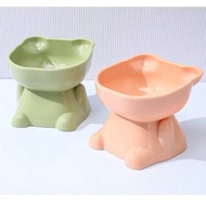 Single Bear-shaped Anti-Humpback Bowl for Pets - High Quality PP Plastic, Easy to Clean