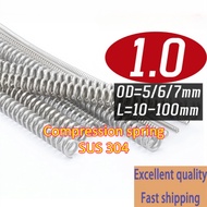 d1.0mm compression spring SUS304 outer diameter 5/6/7mm length 10-100mm pressure spring