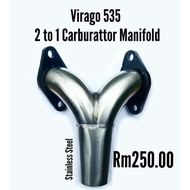 Virago 535 Xv535  2 to 1 Carburetor Manifold