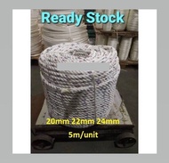 HIGH QUALITY POLYPROPYLENE ROPE 20MM 22MM 24MM [SELLING IN 5 METER] / NYLON ROPE / TALI PP KUALITI BAIK.