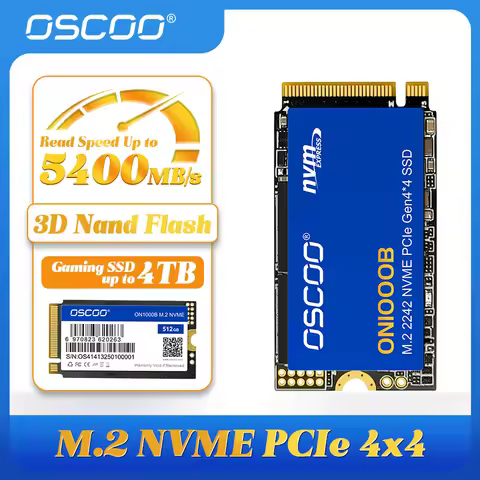 OSCOO 5400MB/s M.2 SSD NVMe M.2 2242 2TB 1TB Internal Solid State Hard Disk M2 PCIe 4.0x4 SSD Drive 