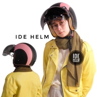 Pink Retro Bogo Helmet, Women's Bogo Helmet, Leather Bogo Helmet, Latest SNI Bogo Helmet, Leather He