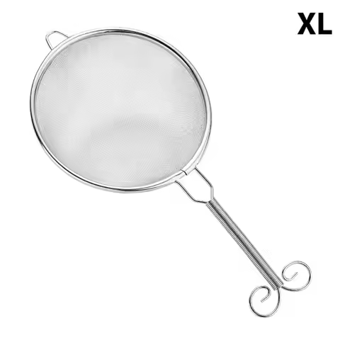 New Stainless Steel Wire Fine Mesh Flour Sieve Portable Wire Mesh Filter Food Flour Sieve Kitchen To