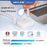 WAVLINK AX3000 Wi-Fi 6 Portable Travel VPN Router, USB-C Power Pocket-Sized Gigabit LAN WAN, OpenVPN