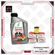 PETRONAS SPRINTA 4T F700 15W50 SEMI SYNTHETIC MOTORCYCLE OIL 1L WITH OIL FILTER LC135 Y15ZR FZ150 SRL