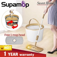 Supamop S800 Brown Flat Spin Manual Press Cleaning Mop