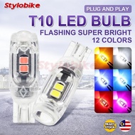 1 PC T10 LED Bulb Flash Strobe Bulb 194 W5W Universal Flashing Parking License Plate Lamp Signal Lig