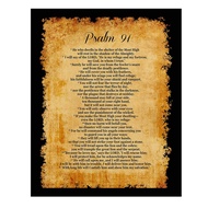 Psalm 91 He Will Call Upon Me and I Will Answer Him Bible Verse Wall Print Ready To Frame Inspiratio