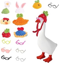 7 Sets Knit Hats with Sunglasses for Desk Goose, Mini Desk Gooses Costume Accessories for 7in/17.78c