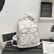 書包小眾可愛加厚印花雙肩包時尚大容量初高中學生書包雙肩包