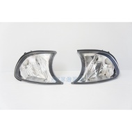 K.A.M. BMW E46 98 99 00 2D 2 Door Crystal Diamond Silver Frame Corner Light Set